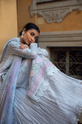 Ansab Jahangir | Zoha Luxury Lawn 25 | Petal Blue - House Of Hania