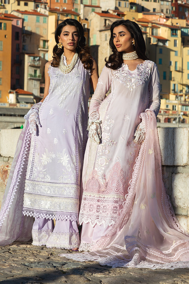 Ansab Jahangir | Zoha Luxury Lawn 25 | Pink Lady Apple - House Of Hania