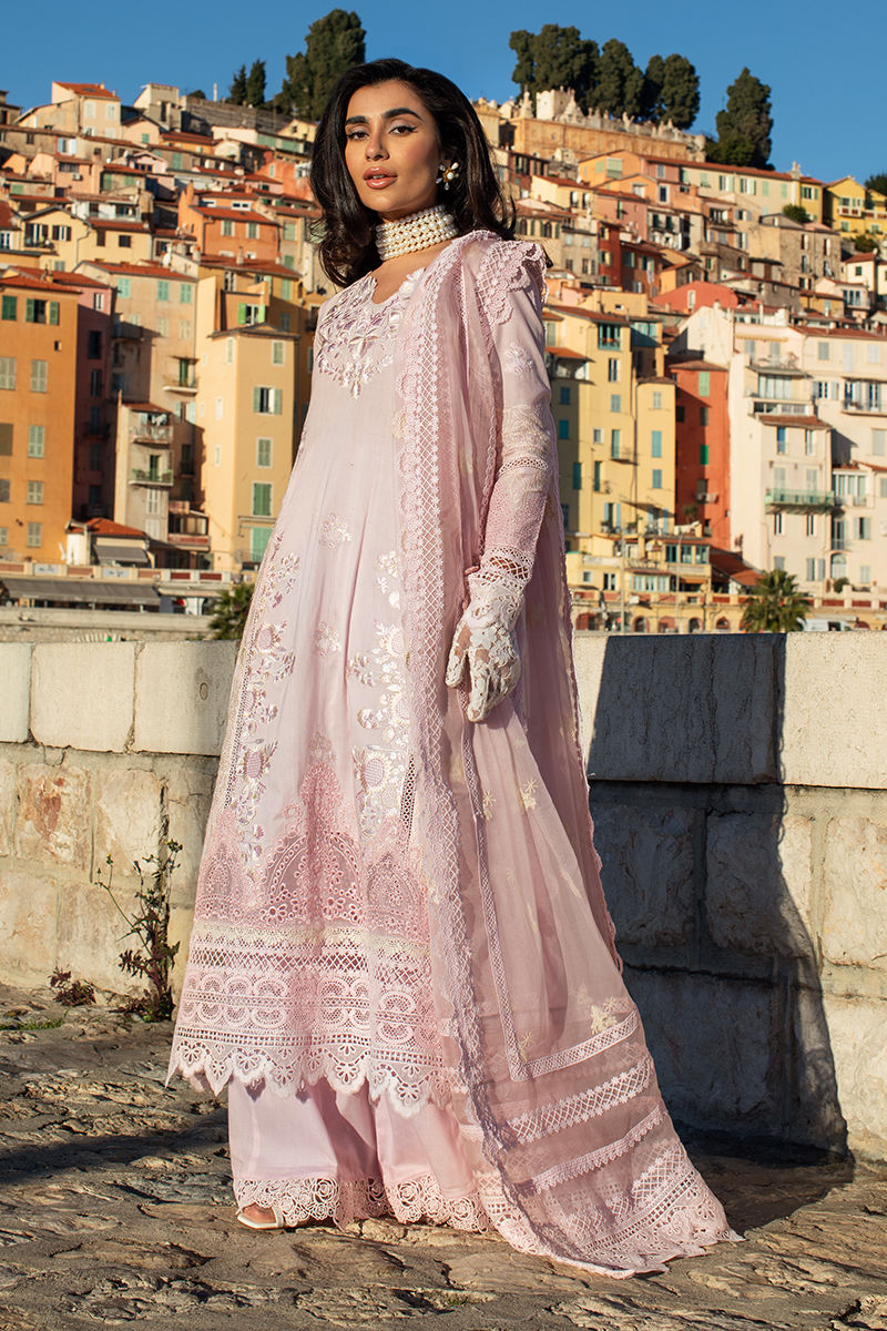 Ansab Jahangir | Zoha Luxury Lawn 25 | Pink Lady Apple - House Of Hania