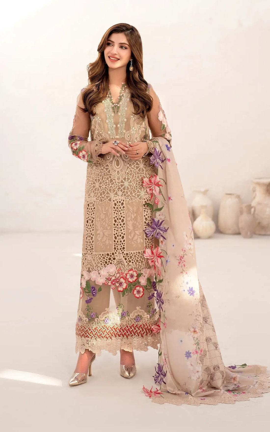 Asifa and Nabeel | Azalia Summer 25 | Carnation (AZL25-09) - House Of Hania