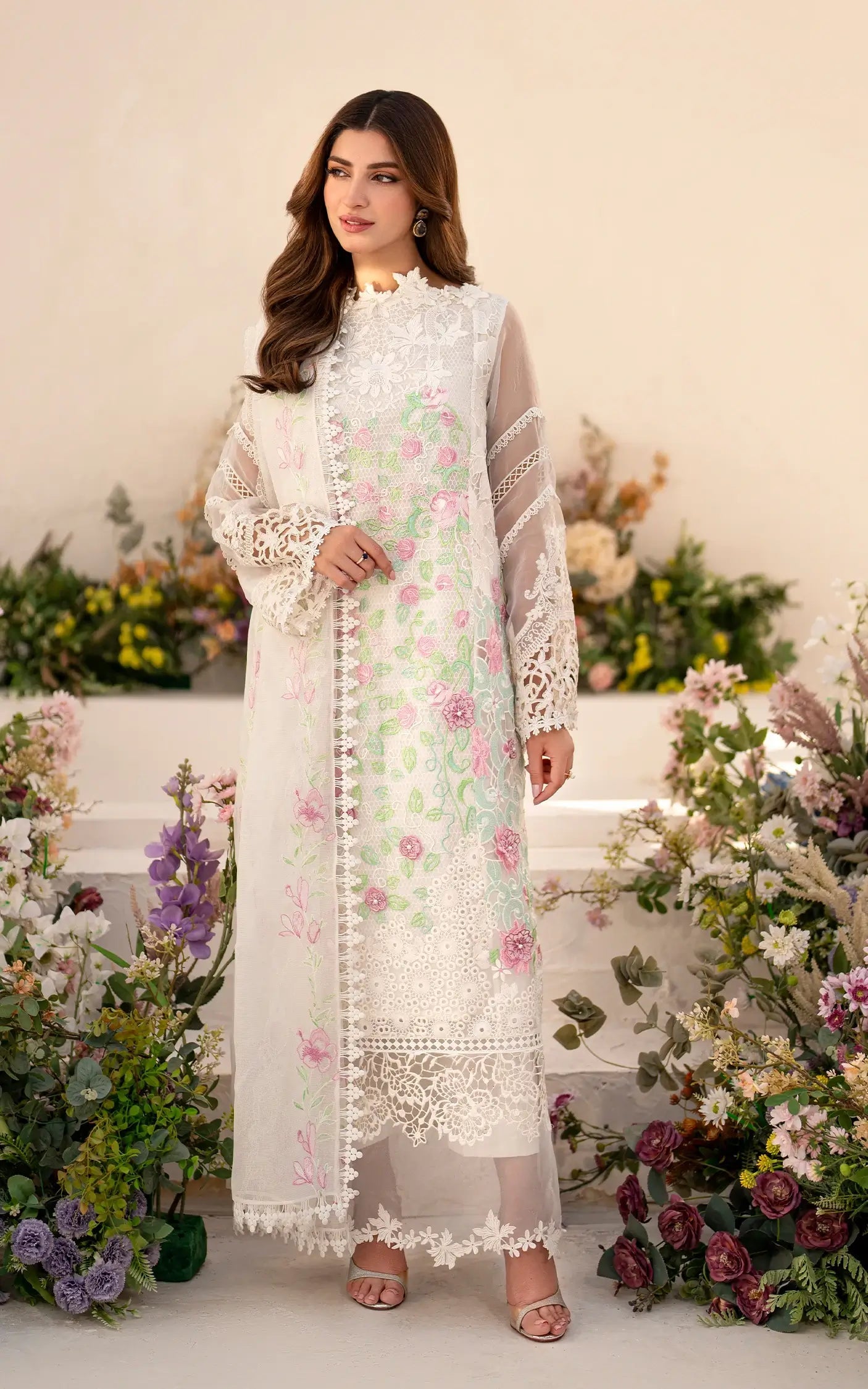 Asifa and Nabeel | Azalia Summer 25 | Dove (AZL25-03) - House Of Hania
