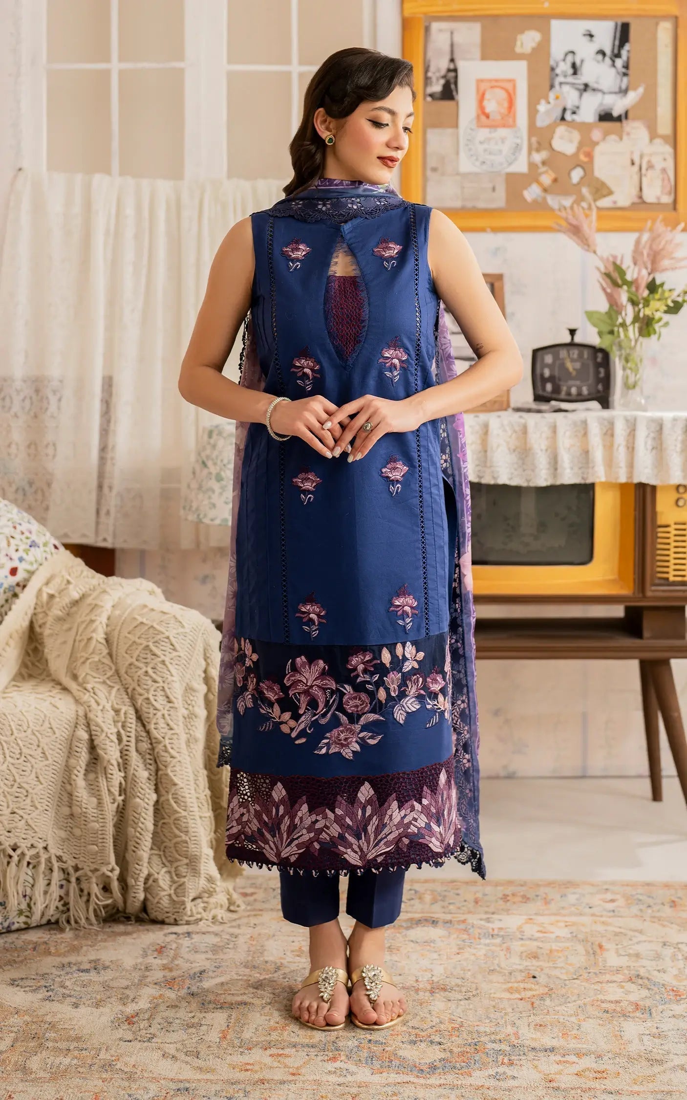 Asifa and Nabeel | Meraki Vintage 25 | Resham (MVL25-18) - House Of Hania