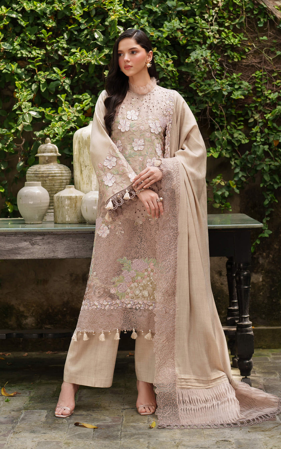 Asifa and Nabeel | Pashmina Luxe 25 | Blanc LWC25-03 - House Of Hania