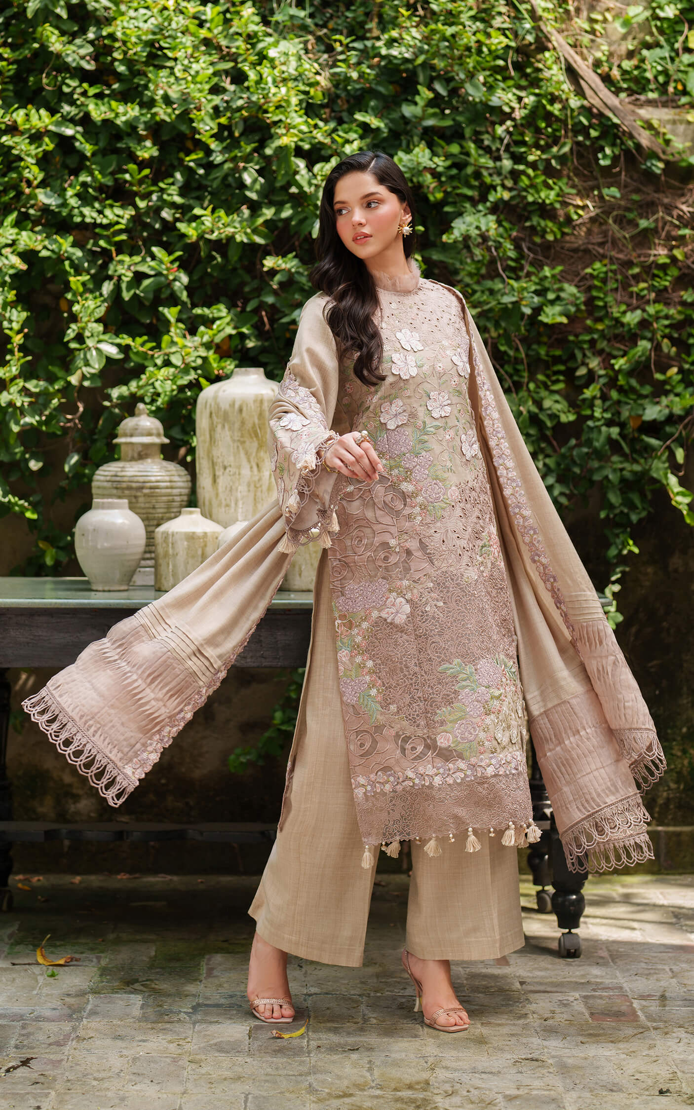 Asifa and Nabeel | Pashmina Luxe 25 | Blanc LWC25-03 - House Of Hania