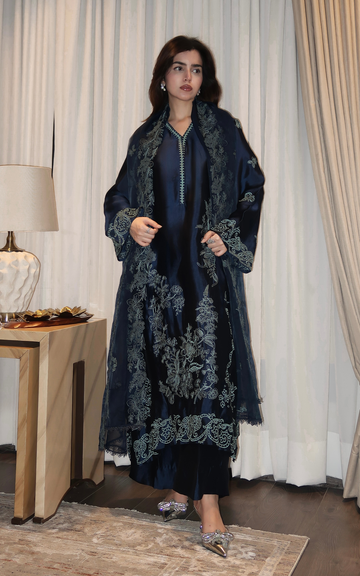 Asifa and Nabeel | Silk Edit 26 | Midnight Blue - House Of Hania