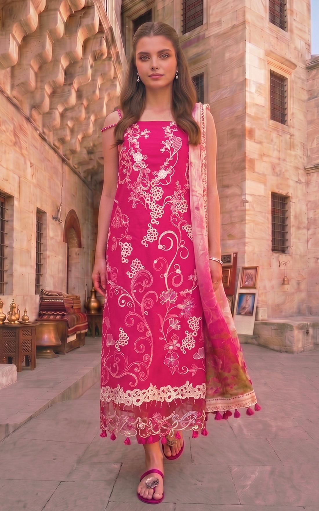 Asifa and Nabeel | Summer Lawn 26 | Fuchsia Allure - House Of Hania