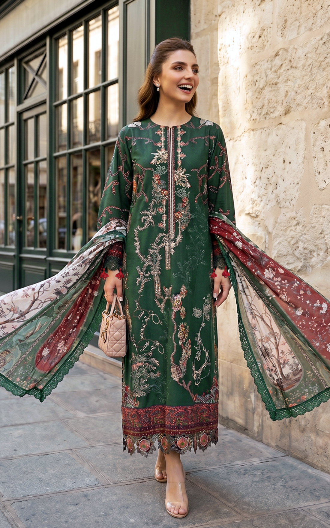 Asifa and Nabeel | Summer Lawn 26 | Green Majestic - House Of Hania
