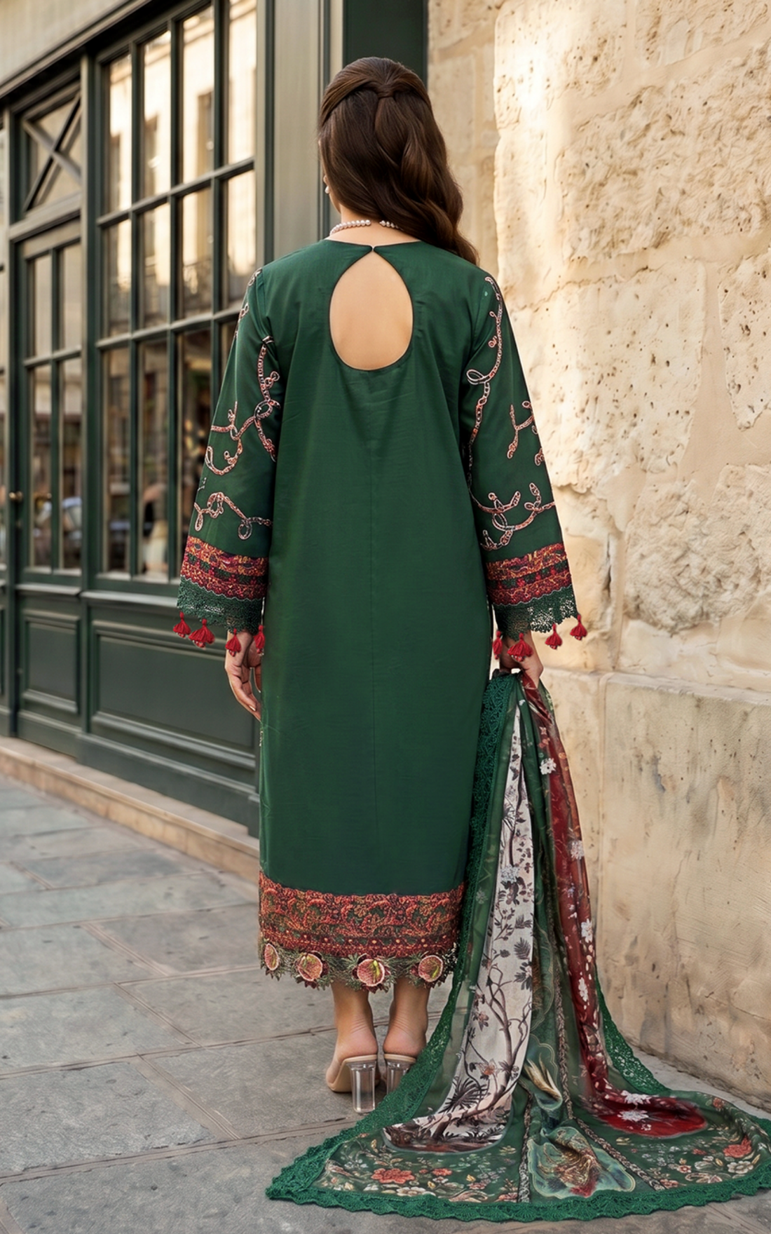 Asifa and Nabeel | Summer Lawn 26 | Green Majestic - House Of Hania