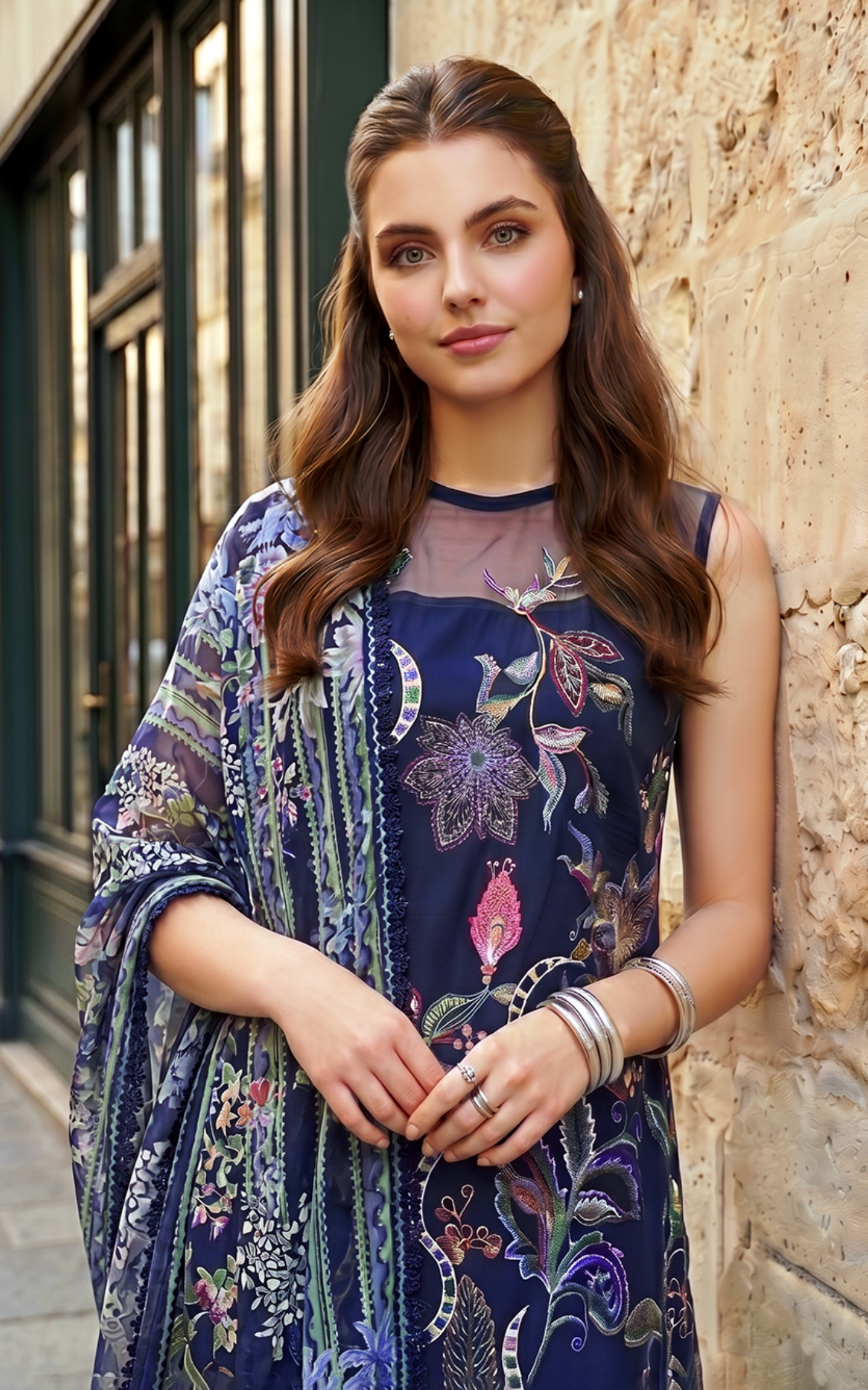 Asifa and Nabeel | Summer Lawn 26 | Scarlet Blue - House Of Hania