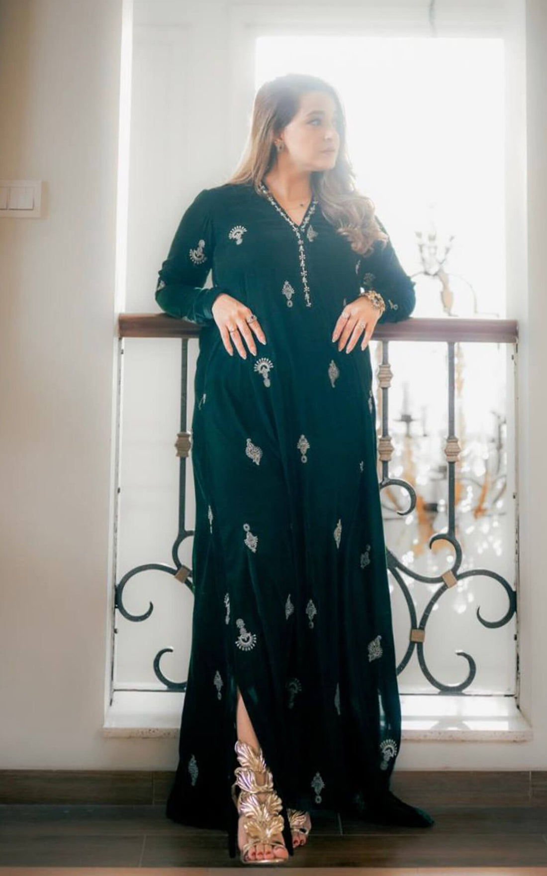 Asifa and Nabeel | zephyr | Emerald Royale Kaftan - House Of Hania