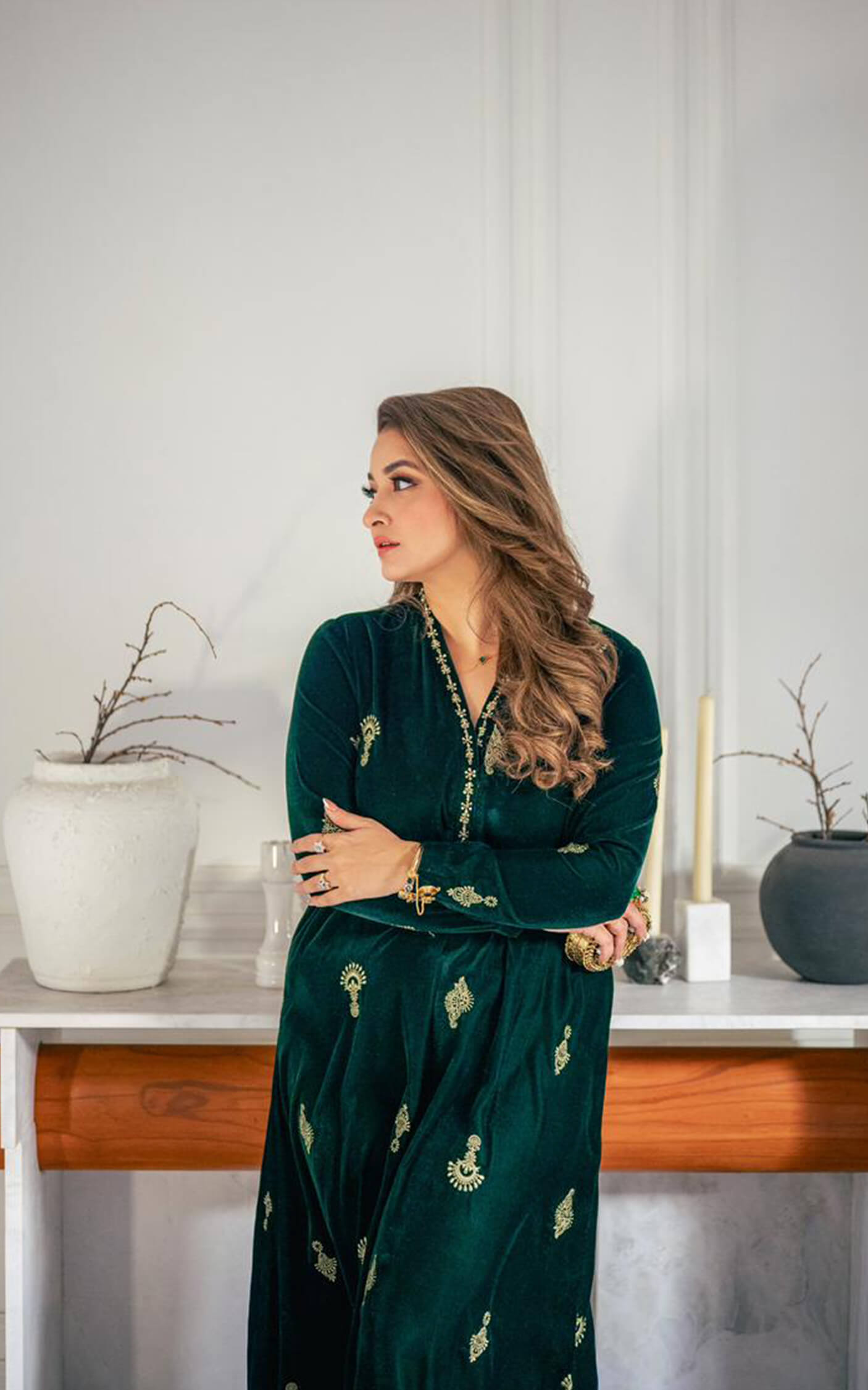 Asifa and Nabeel | zephyr | Emerald Royale Kaftan - House Of Hania