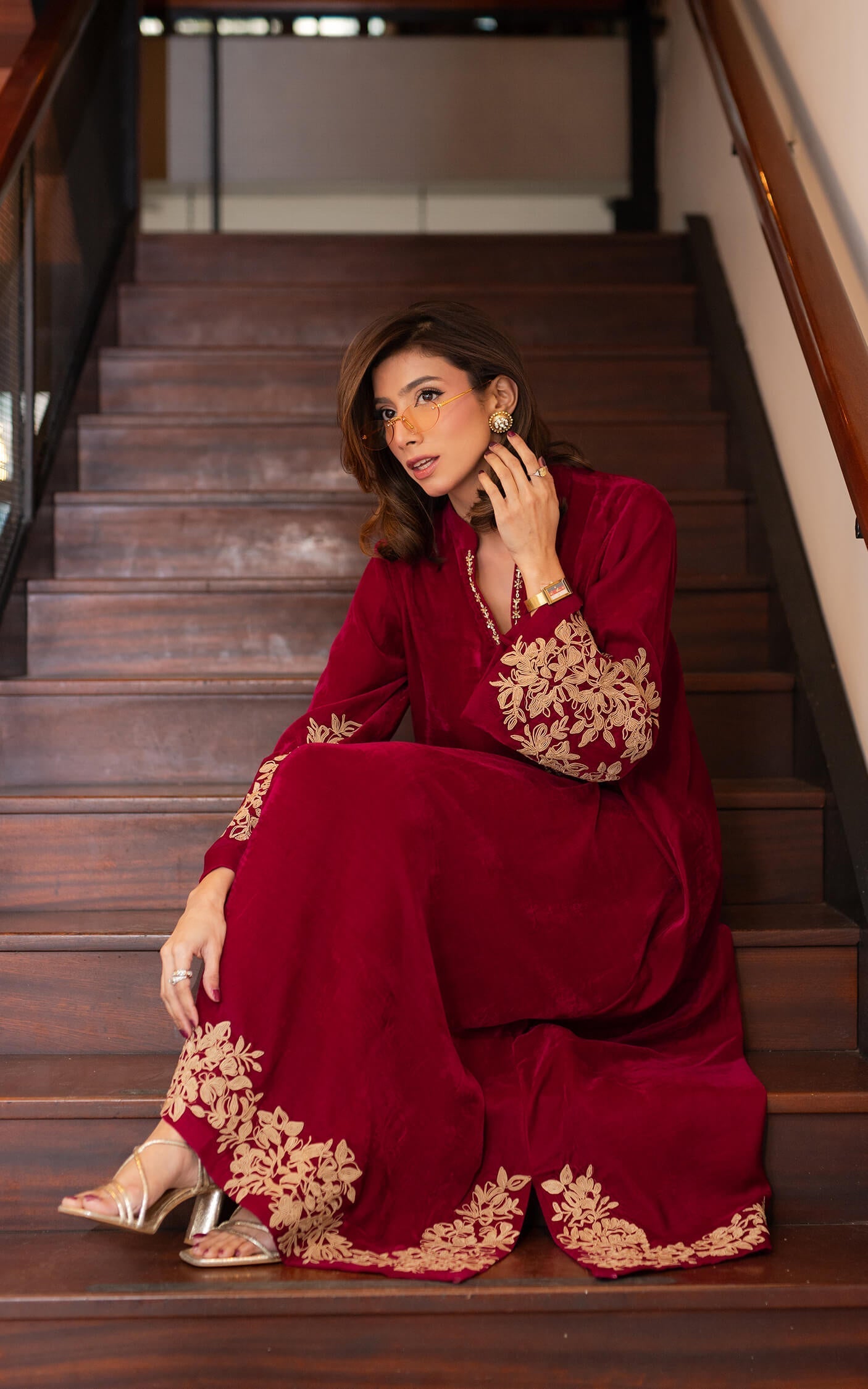 Asifa and Nabeel | zephyr | Fuchsia Royalty Kaftan - House Of Hania