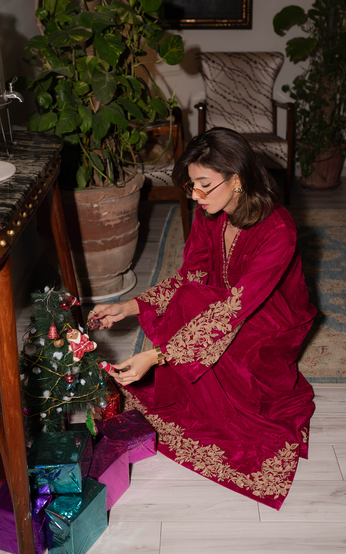Asifa and Nabeel | zephyr | Fuchsia Royalty Kaftan - House Of Hania