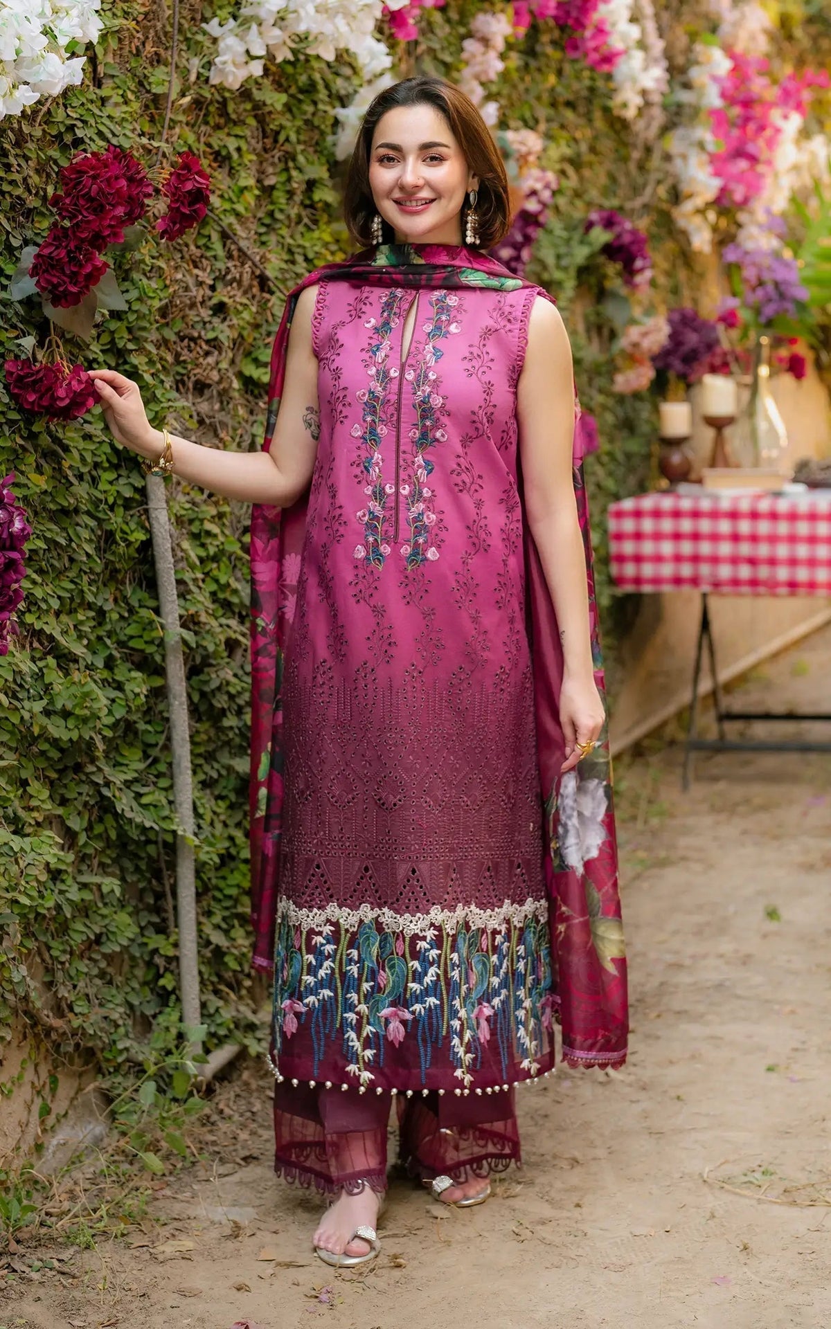 Asifa and Nabeel | Gulkari Summer 25 | Sunkissed Garden (GKL-13) - House Of Anaya