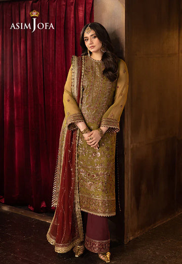 Asim Jofa | EMBROIDERED CHIFFON 3 PCS | AJFO-07 - House Of Hania