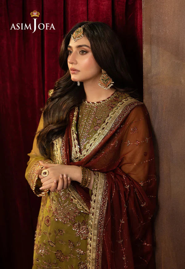 Asim Jofa | EMBROIDERED CHIFFON 3 PCS | AJFO-07 - House Of Hania