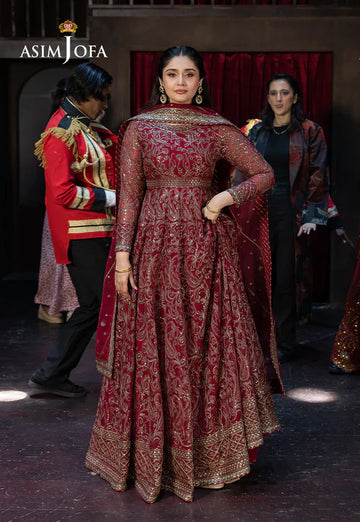 Asim Jofa | EMBROIDERED CHIFFON 3 PCS | AJFO-13 - House Of Hania