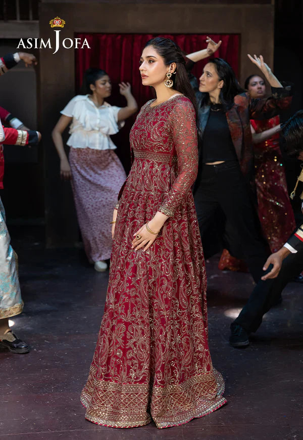 Asim Jofa | EMBROIDERED CHIFFON 3 PCS | AJFO-13 - House Of Hania