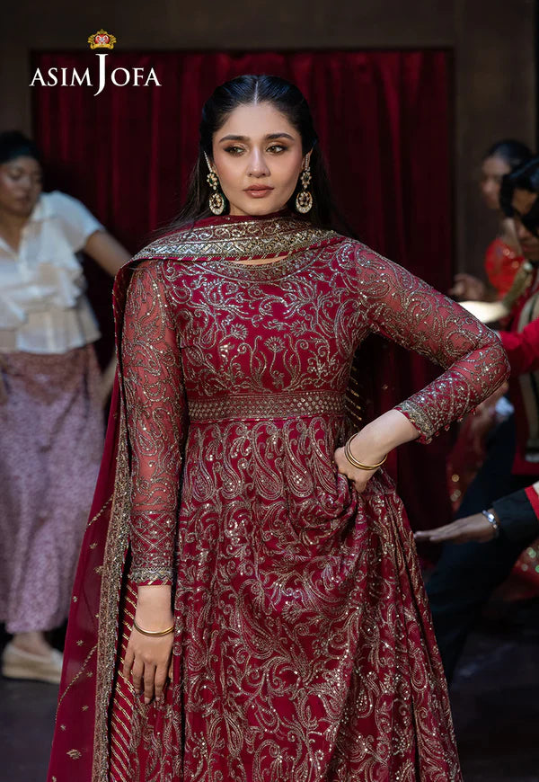 Asim Jofa | EMBROIDERED CHIFFON 3 PCS | AJFO-13 - House Of Hania