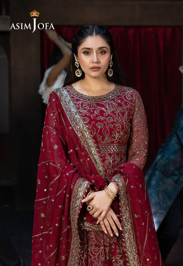 Asim Jofa | EMBROIDERED CHIFFON 3 PCS | AJFO-13 - House Of Hania