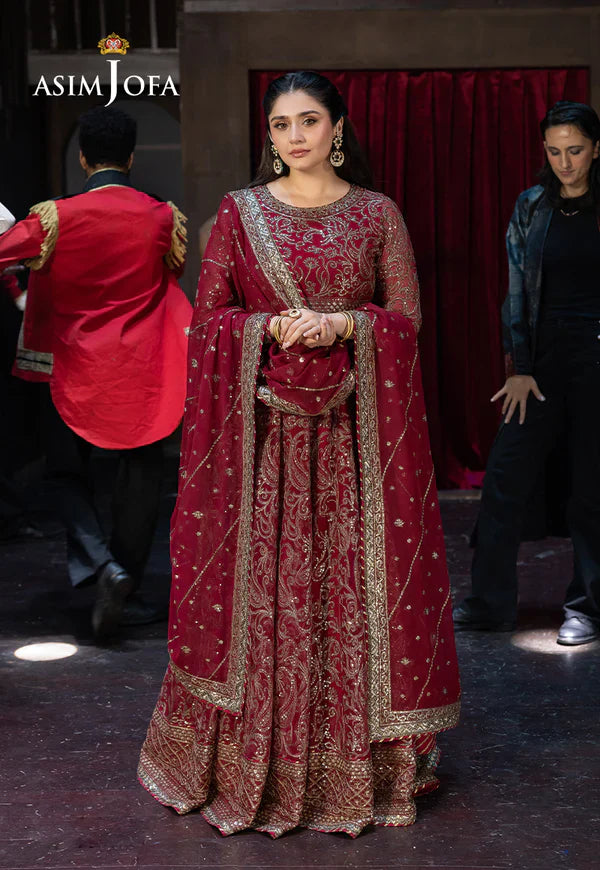 Asim Jofa | EMBROIDERED CHIFFON 3 PCS | AJFO-13 - House Of Hania