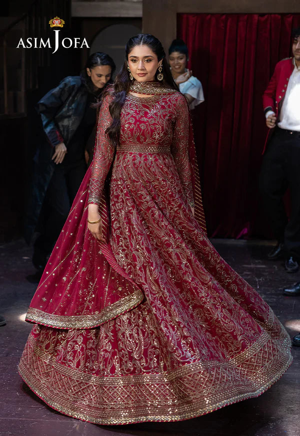 Asim Jofa | EMBROIDERED CHIFFON 3 PCS | AJFO-13 - House Of Hania