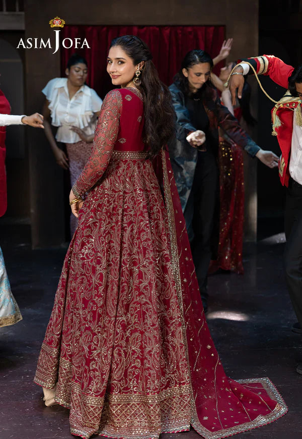 Asim Jofa | EMBROIDERED CHIFFON 3 PCS | AJFO-13 - House Of Hania