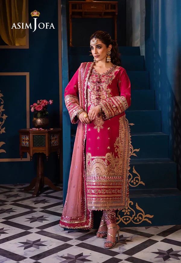 Asim Jofa | Fasana e Ishq Eid Luxury Lawn | AJFI-18 - House Of Hania