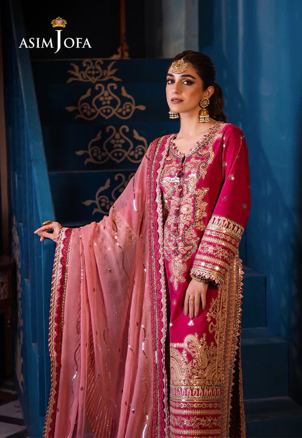 Asim Jofa | Fasana e Ishq Eid Luxury Lawn | AJFI-18 - House Of Hania