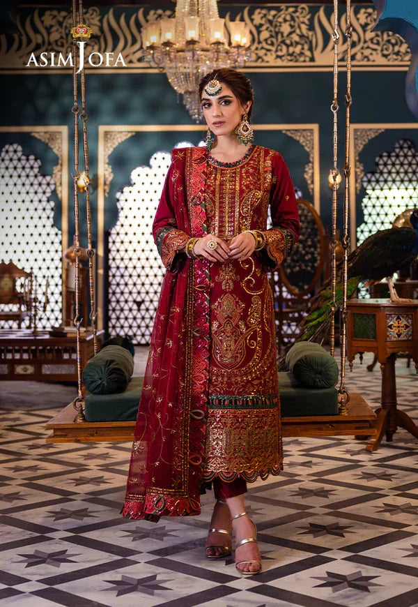 Asim Jofa | Fasana e Ishq Eid Luxury Lawn | AJFI-21 - House Of Hania