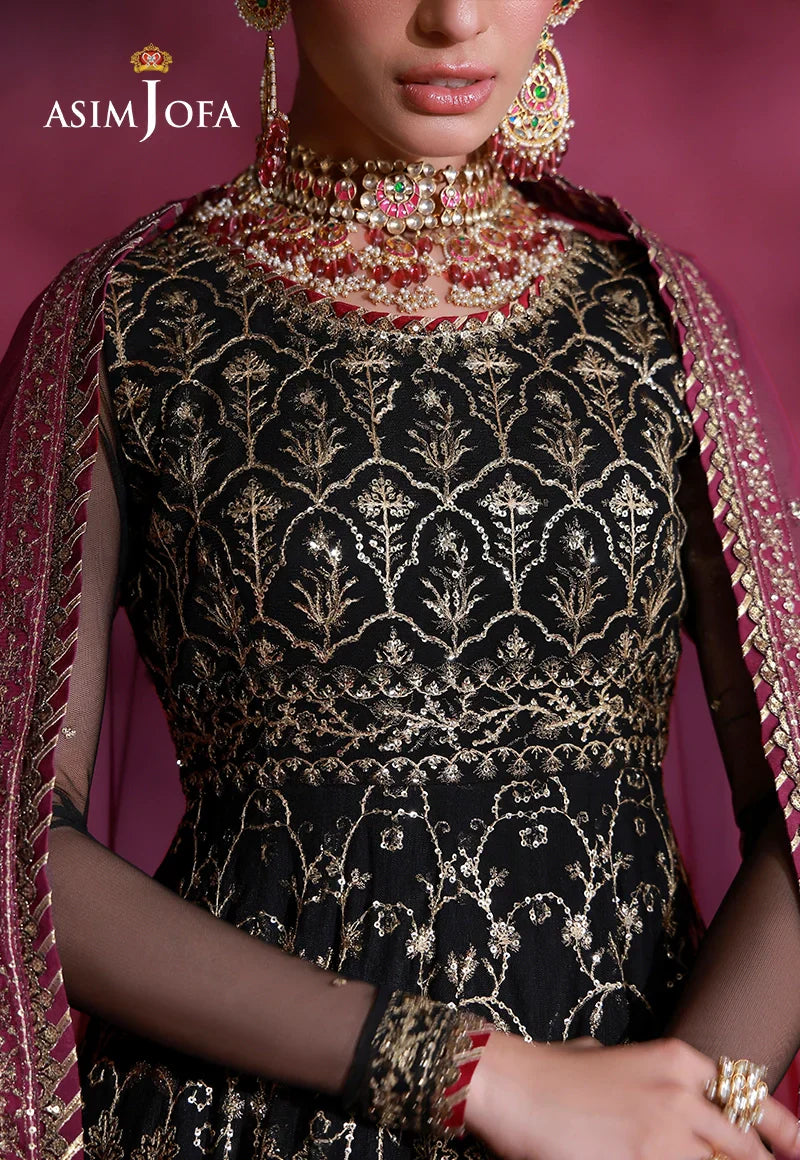 Asim Jofa | Festive Collection 26 | AJULFI-01 Embroidered Net 2 Pcs - House Of Hania