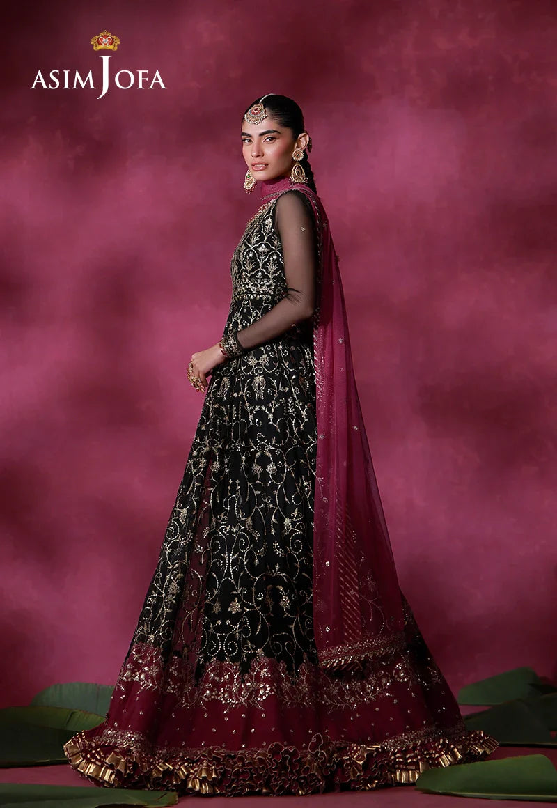 Asim Jofa | Festive Collection 26 | AJULFI-01 Embroidered Net 2 Pcs - House Of Hania