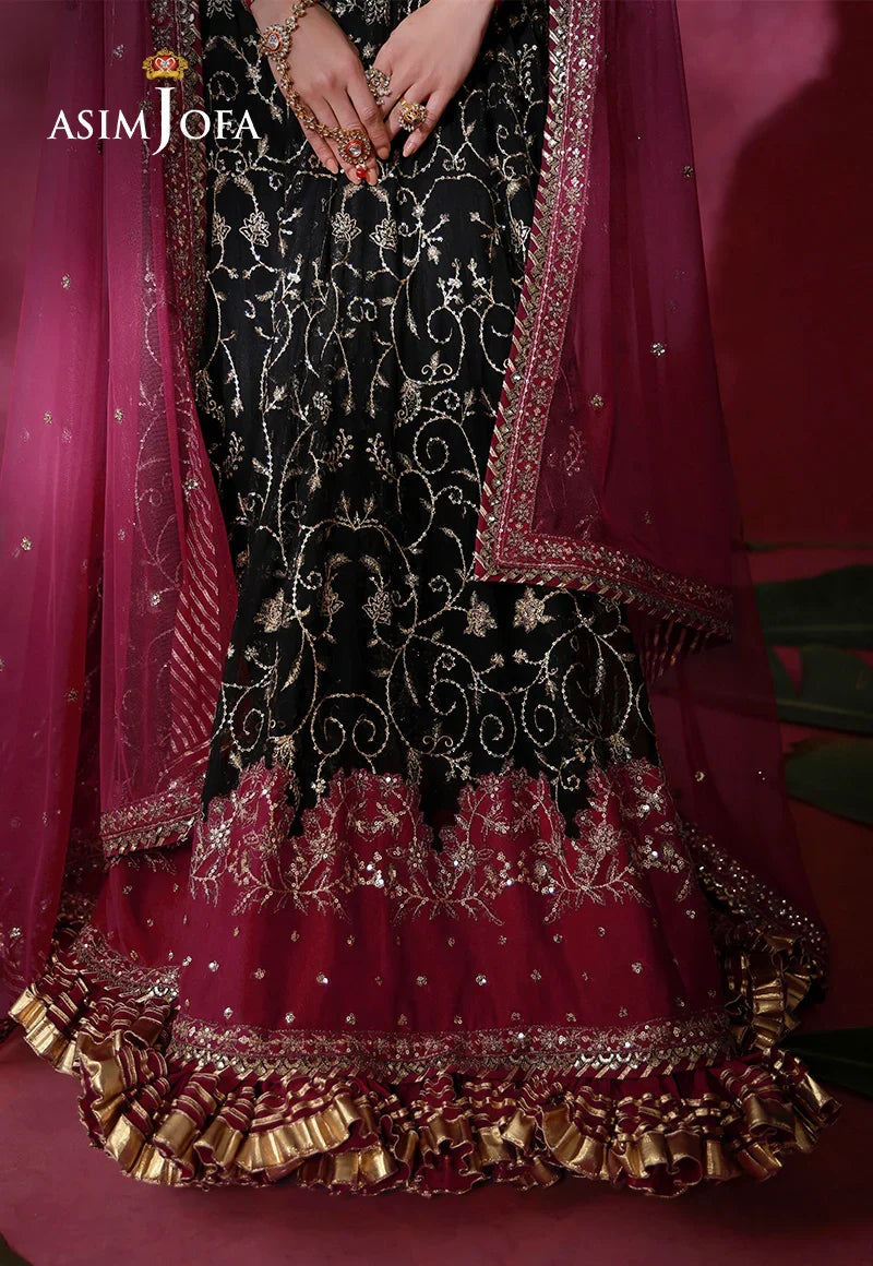 Asim Jofa | Festive Collection 26 | AJULFI-01 Embroidered Net 2 Pcs - House Of Hania
