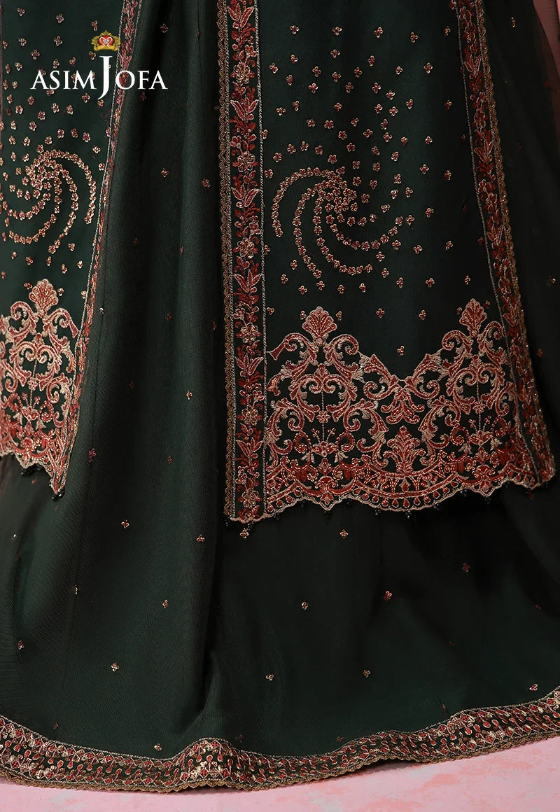 Asim Jofa | Festive Collection 26 | AJULFI-02 Embroidered Net 3 Pcs - House Of Hania