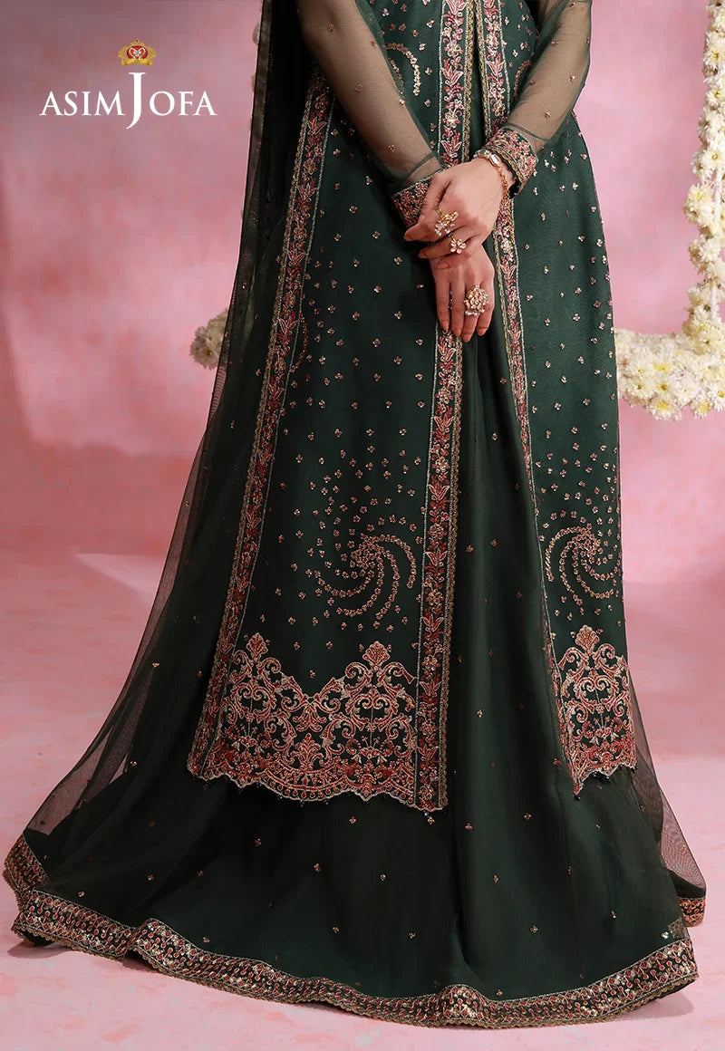 Asim Jofa | Festive Collection 26 | AJULFI-02 Embroidered Net 3 Pcs - House Of Hania