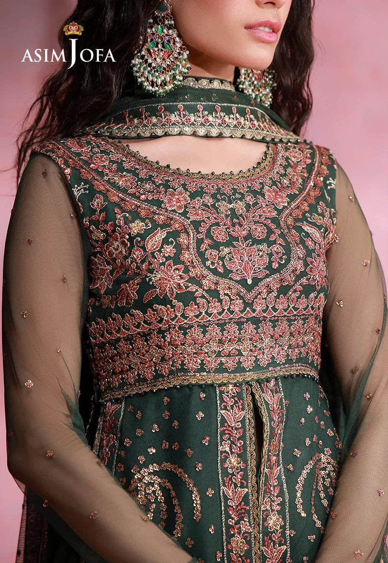 Asim Jofa | Festive Collection 26 | AJULFI-02 Embroidered Net 3 Pcs - House Of Hania