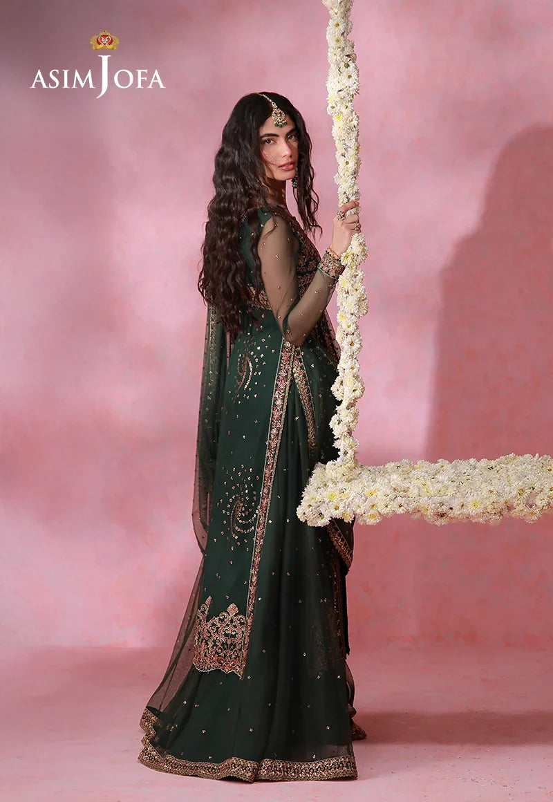 Asim Jofa | Festive Collection 26 | AJULFI-02 Embroidered Net 3 Pcs - House Of Hania