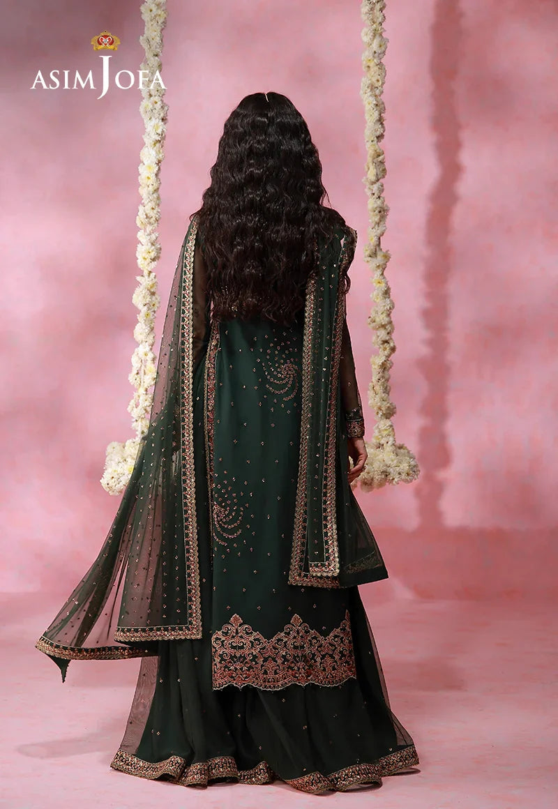 Asim Jofa | Festive Collection 26 | AJULFI-02 Embroidered Net 3 Pcs - House Of Hania