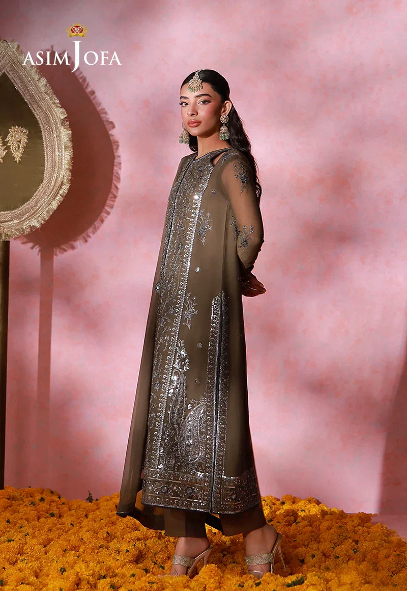 Asim Jofa | Festive Collection 26 | AJULFI-04 Embroidered Chiffon 3 Pcs - House Of Hania