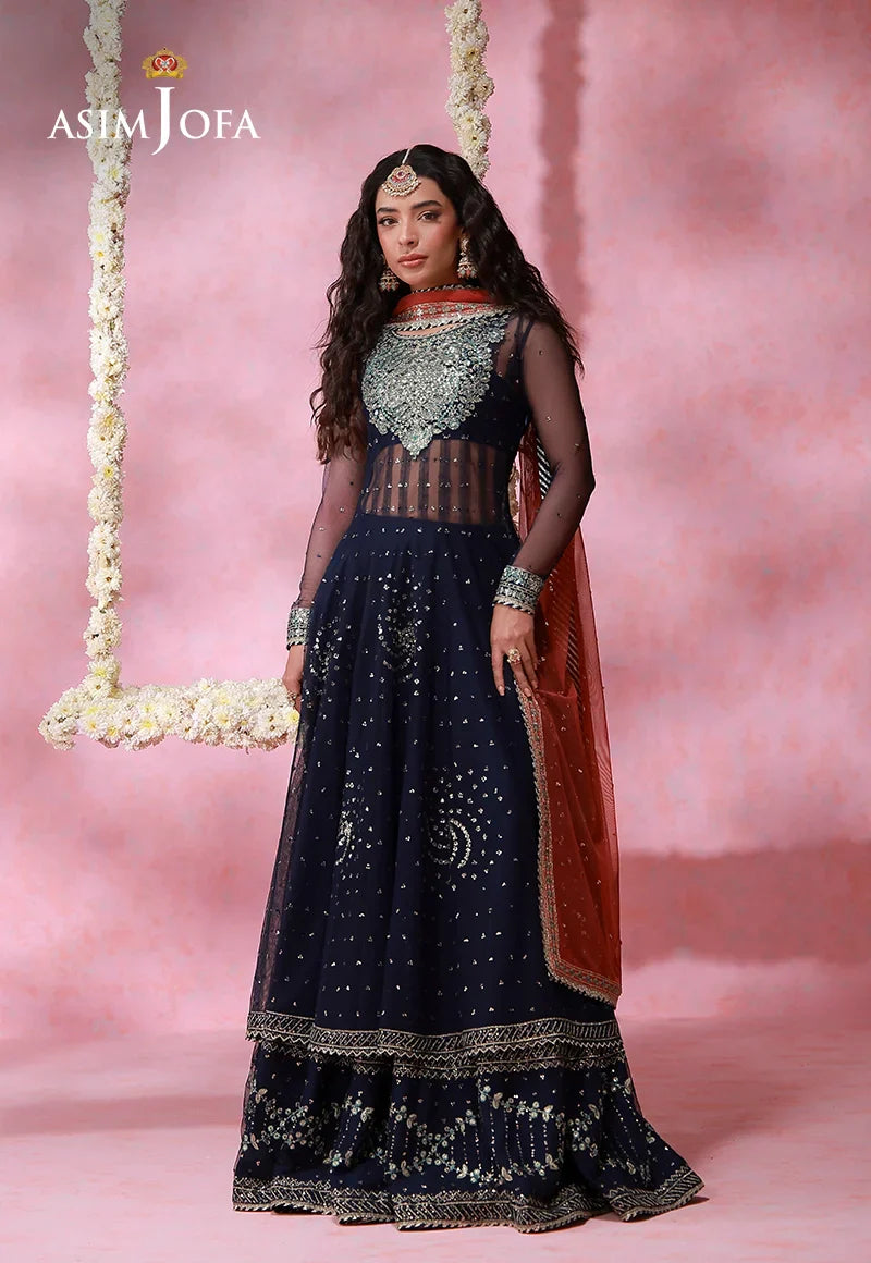 Asim Jofa | Festive Collection 26 | AJULFI-05 Embroidered Chiffon 3 Pcs - House Of Hania