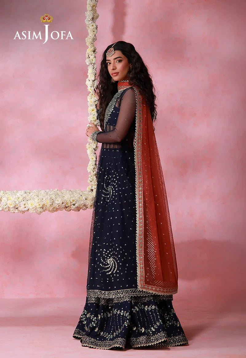 Asim Jofa | Festive Collection 26 | AJULFI-05 Embroidered Chiffon 3 Pcs - House Of Hania
