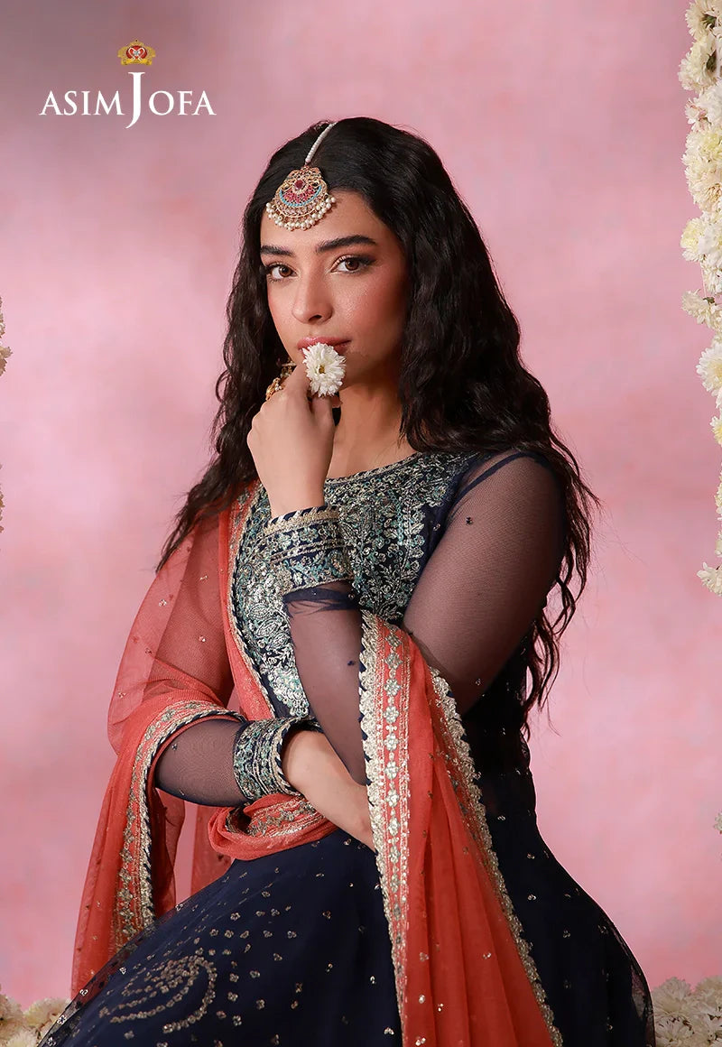 Asim Jofa | Festive Collection 26 | AJULFI-05 Embroidered Chiffon 3 Pcs - House Of Hania