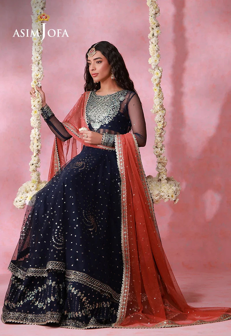 Asim Jofa | Festive Collection 26 | AJULFI-05 Embroidered Chiffon 3 Pcs - House Of Hania