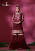 Asim Jofa | Festive Collection 26 | AJULFI-06 Embroidered Net  3 Pcs - House Of Hania