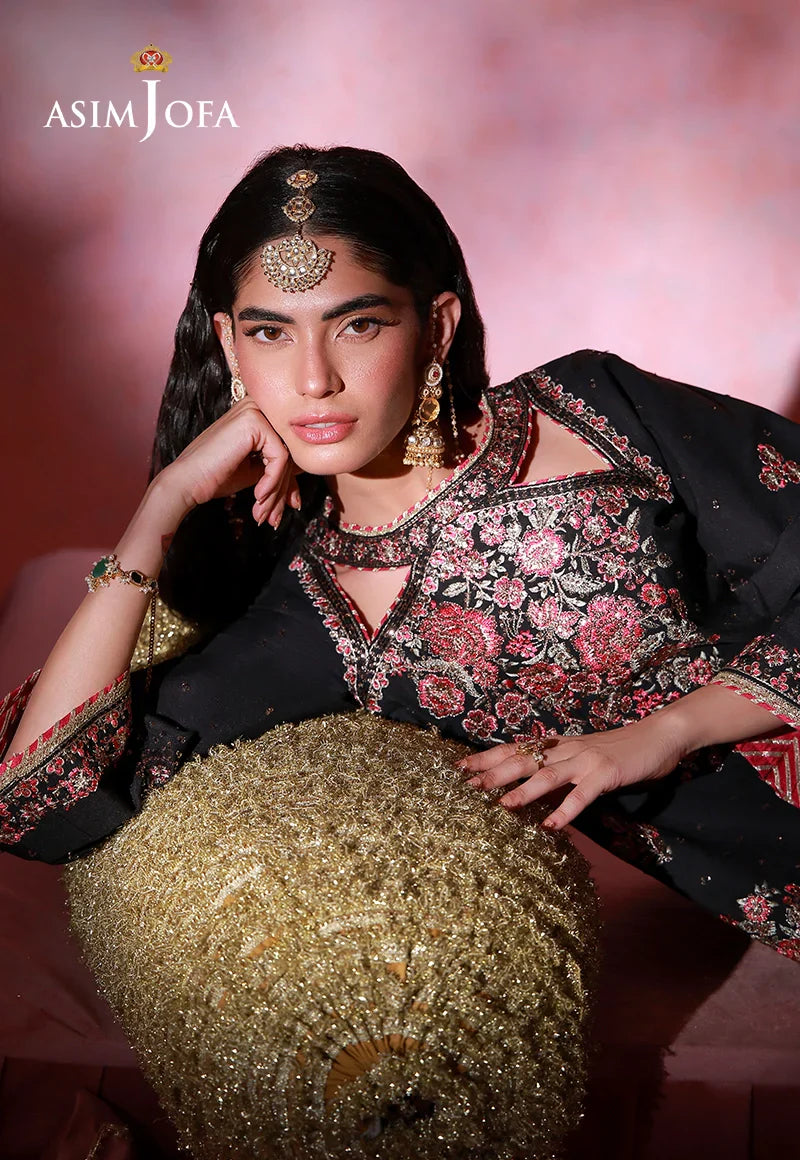 Asim Jofa | Festive Collection 26 | AJULFI-07 Embroidered Silk 2 Pcs - House Of Hania