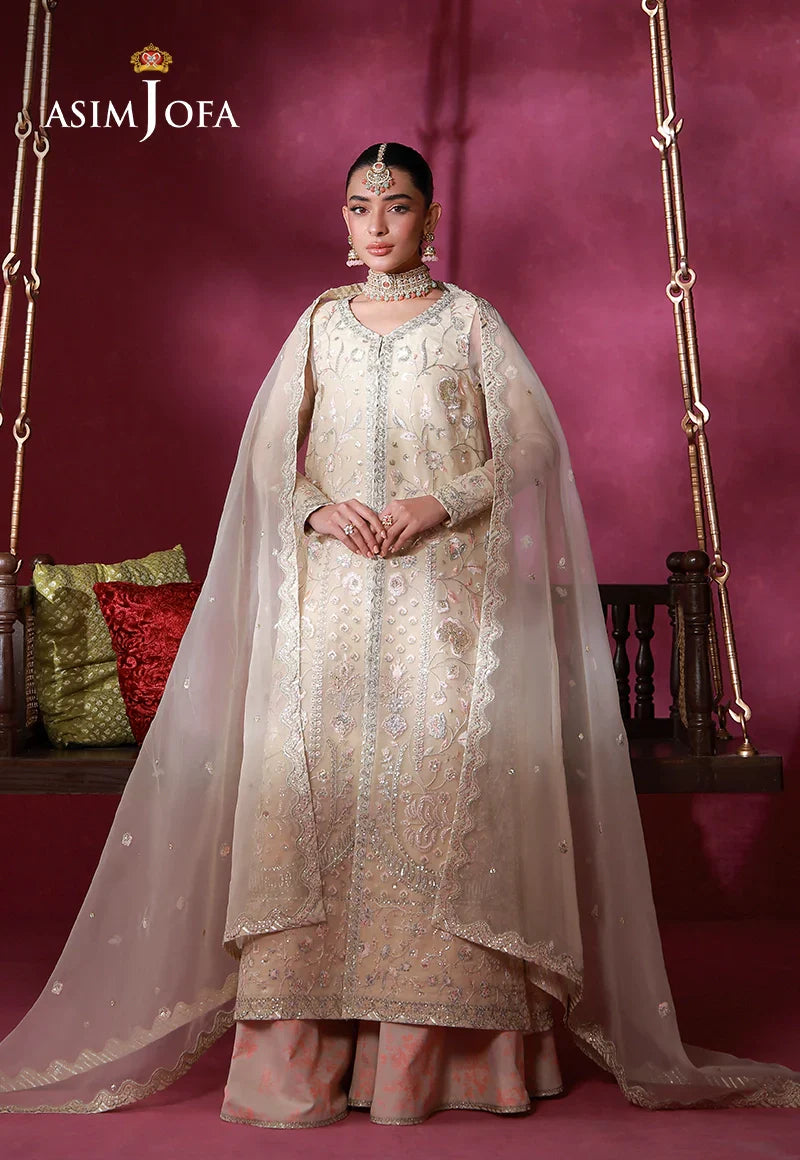 Asim Jofa | Festive Collection 26 | AJULFI-08 Embroidered Organza 3 Pcs - House Of Hania