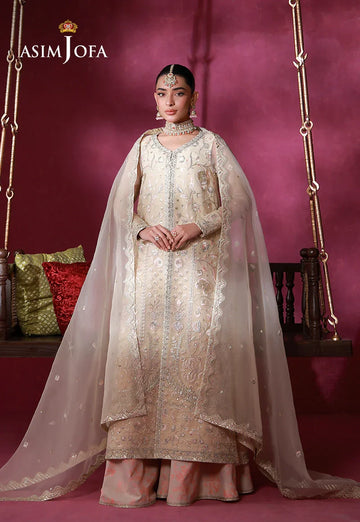 Asim Jofa | Festive Collection 26 | AJULFI-08 Embroidered Organza 3 Pcs - House Of Hania
