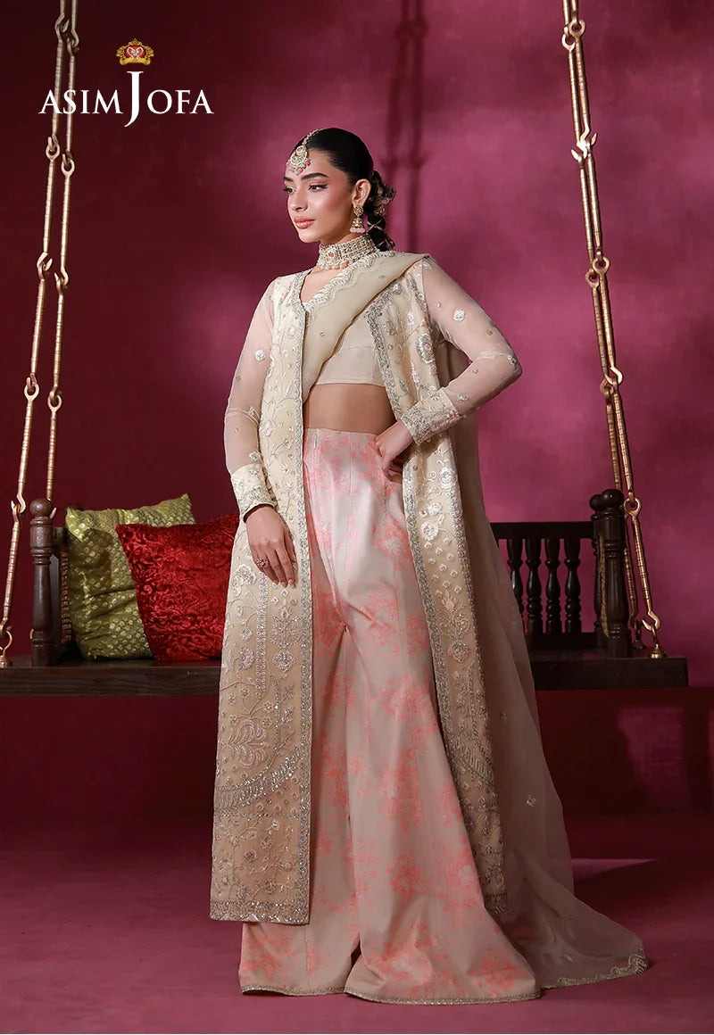 Asim Jofa | Festive Collection 26 | AJULFI-08 Embroidered Organza 3 Pcs - House Of Hania