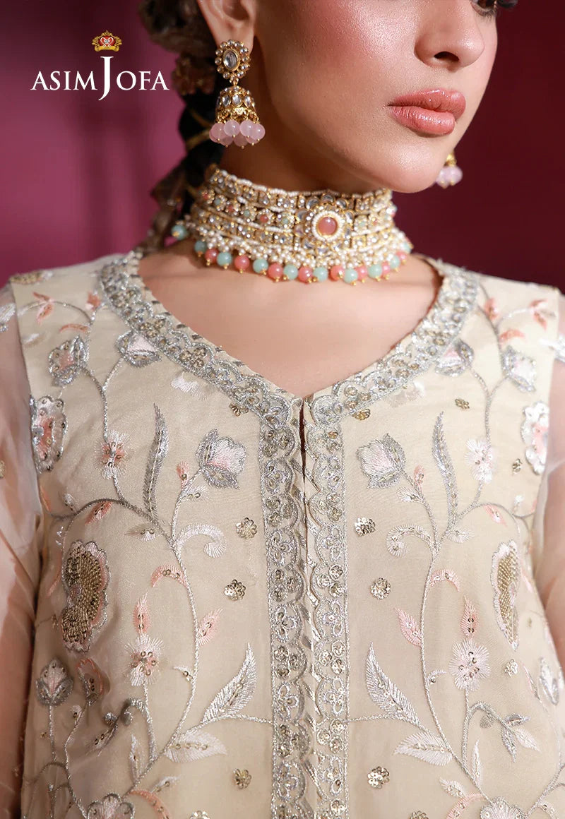 Asim Jofa | Festive Collection 26 | AJULFI-08 Embroidered Organza 3 Pcs - House Of Hania