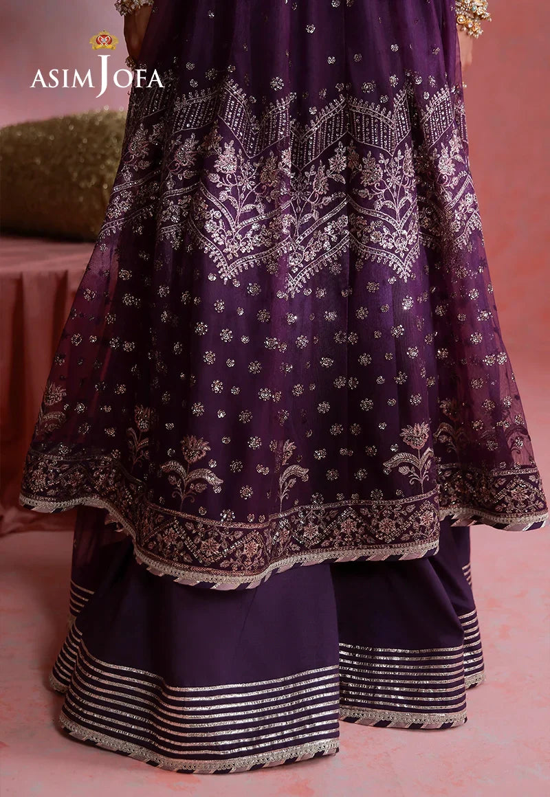 Asim Jofa | Festive Collection 26 | AJULFI-09 Embroidered Net 2 Pcs - House Of Hania